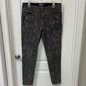 Democracy Ab Solution Dark Gray Snake Print Skinny Jeans